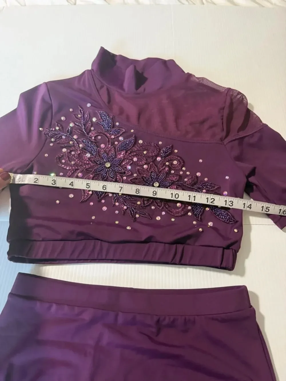 WEISSMAN contemporary Dance Costume purple 2 piece MT10998 mesh custom MA adult